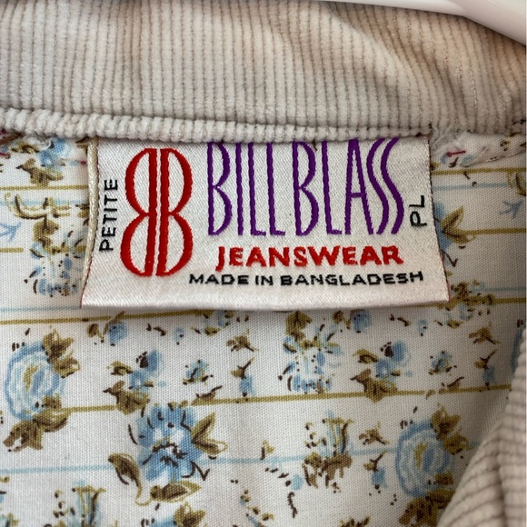 Bill Blass Corduroy Blazer Jacket Women's Petite Large Tan Y2k Preppy Vintage - Picture 7 of 8